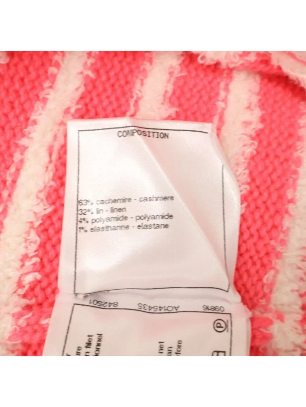 Chanel Border CC Logo Button Cashmere Linen Blend Knit Cami Sweater 34